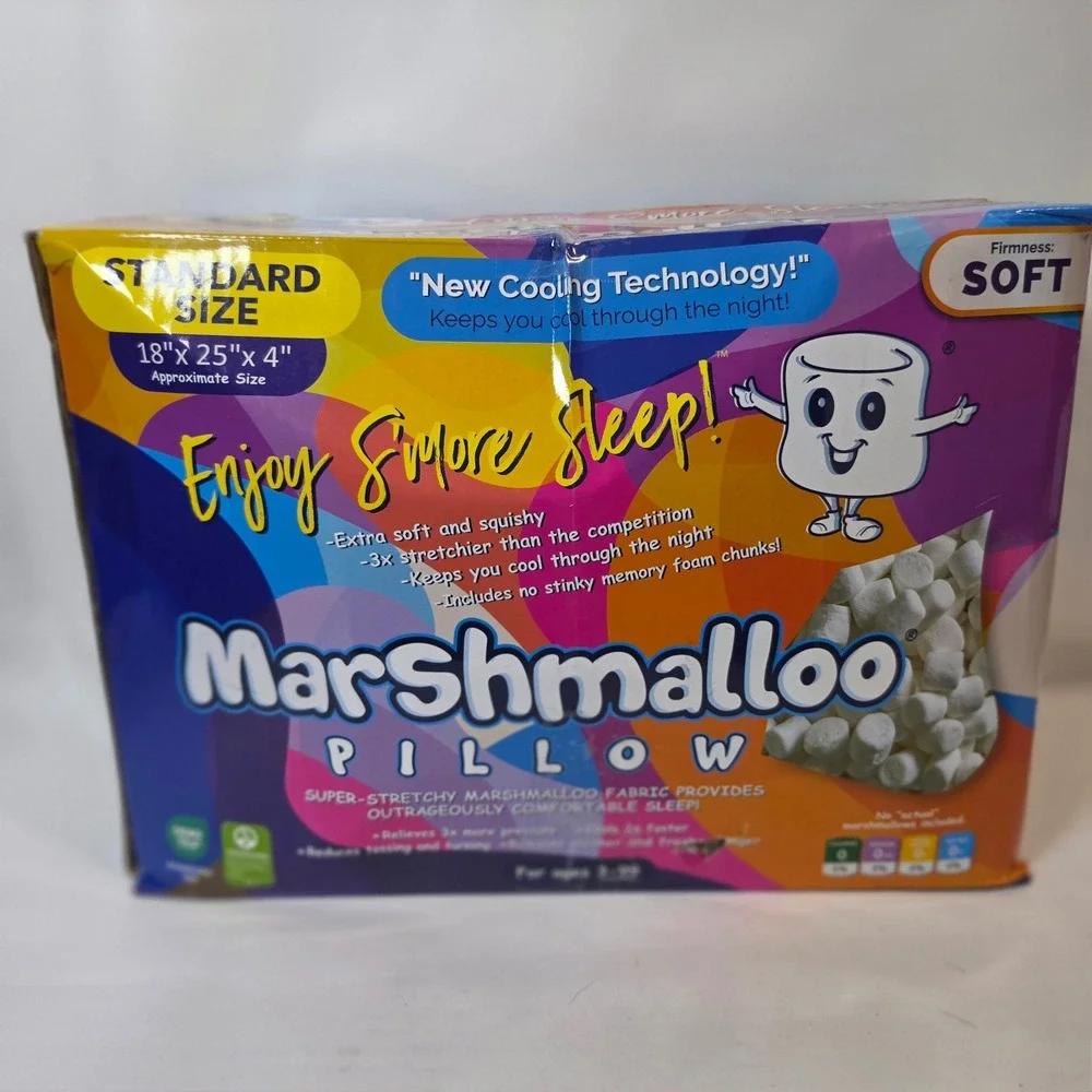 Marshmalloo Pillow Standard Size Soft Cooling Luxury Shredded Foam Bed Pillow